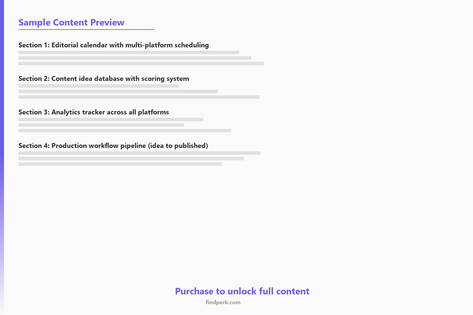 Notion Content Creator Hub with Editorial Calendar, Idea Database, and Analytics Tracker - Content Preview