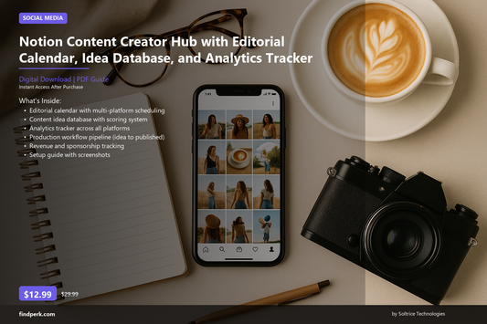 Notion Content Creator Hub with Editorial Calendar, Idea Database, and Analytics Tracker - Cover