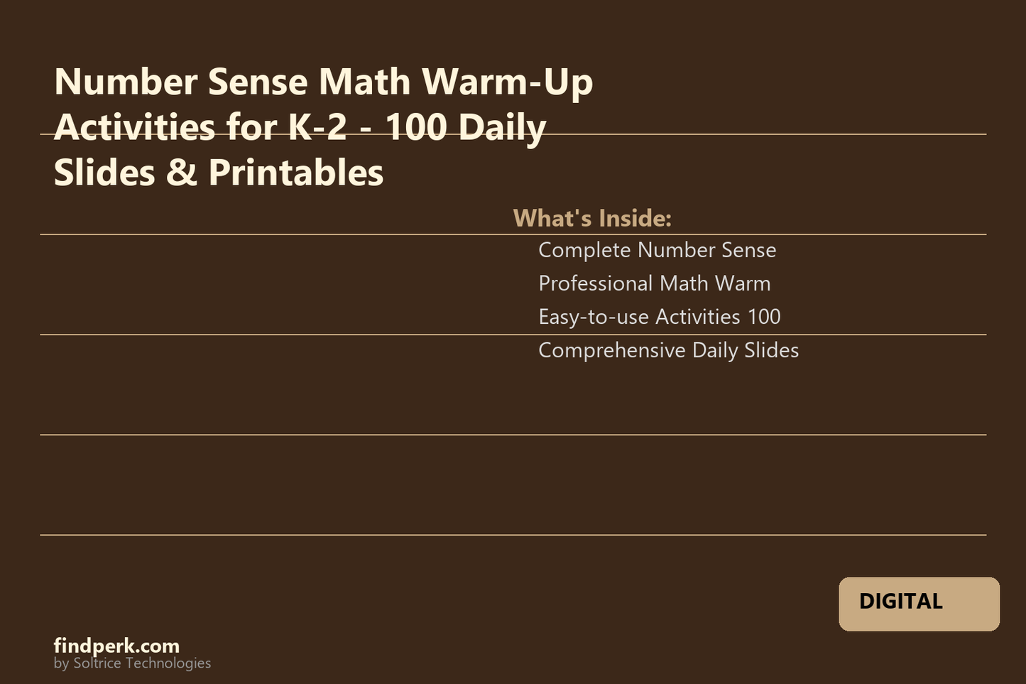 Number Sense Math Warm-Up Activities for K-2 - 100 Daily Slides & Printables