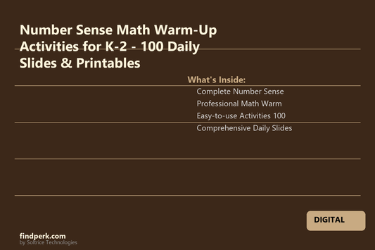 Number Sense Math Warm-Up Activities for K-2 - 100 Daily Slides & Printables