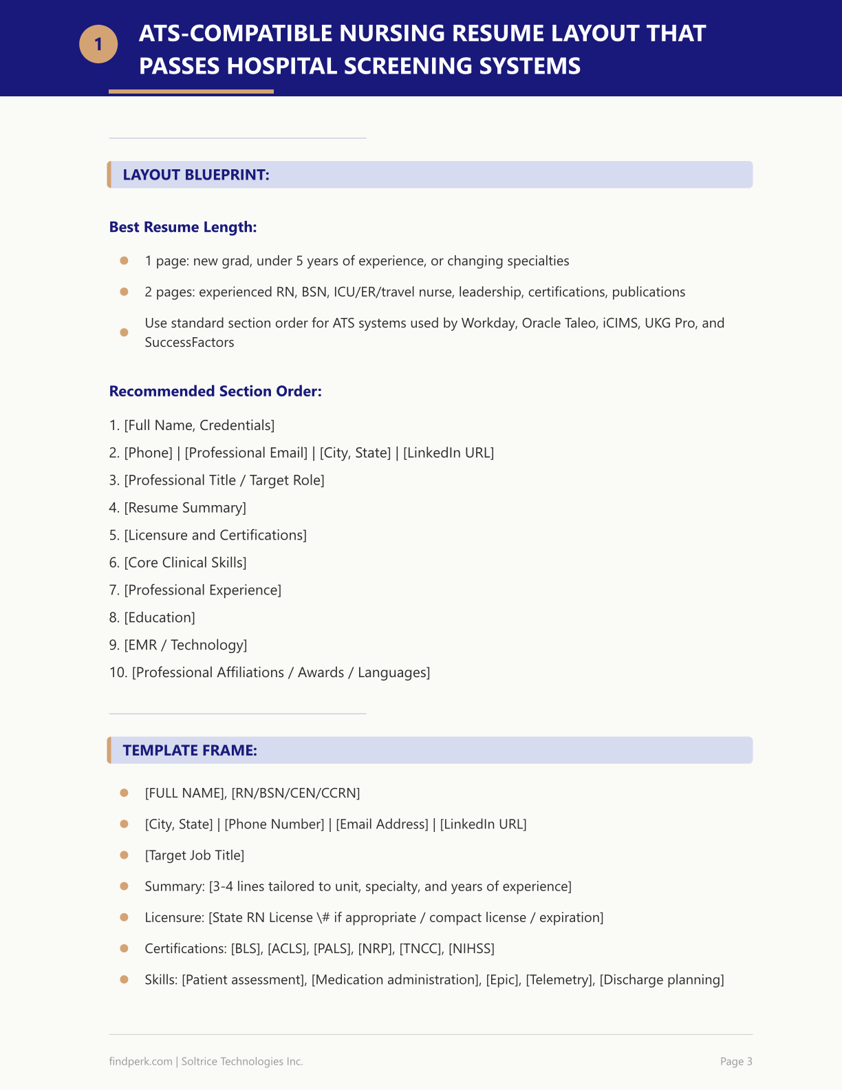 Nursing Resume Template - ATS Clinical Format