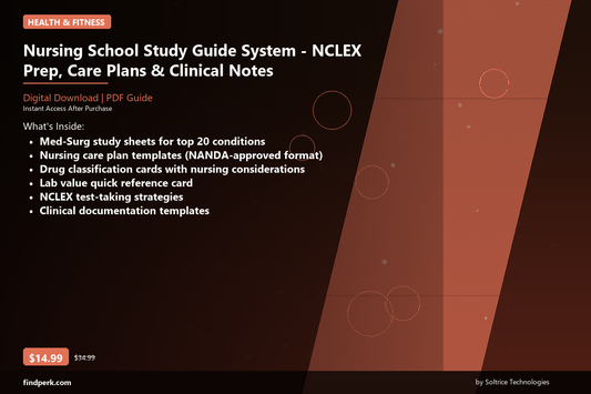 Nursing School Study Guide System - NCLEX Prep, Care Plans & Clinical Notes - Cover