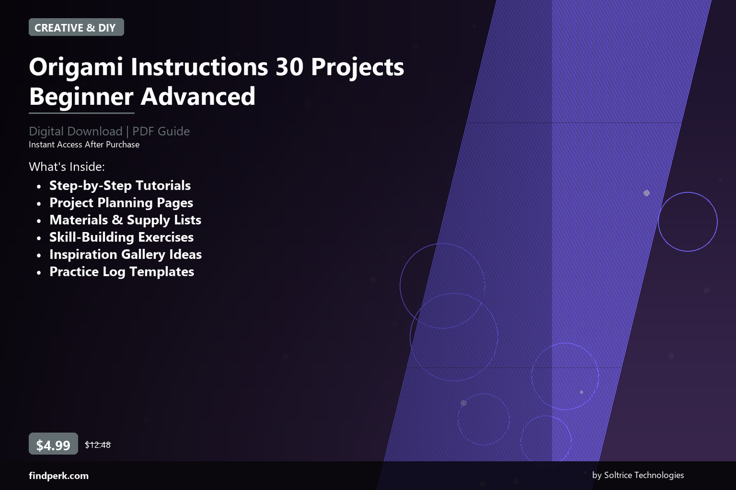Origami Instructions 30 Projects Beginner Advanced - Cover