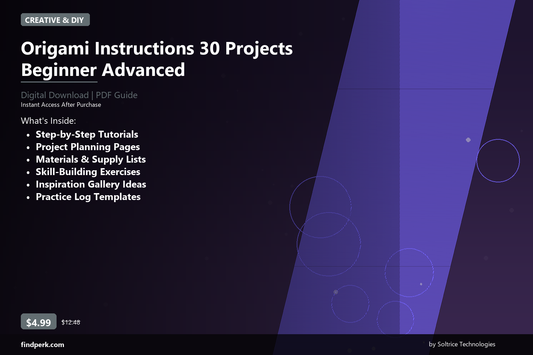 Origami Instructions 30 Projects Beginner Advanced - Cover
