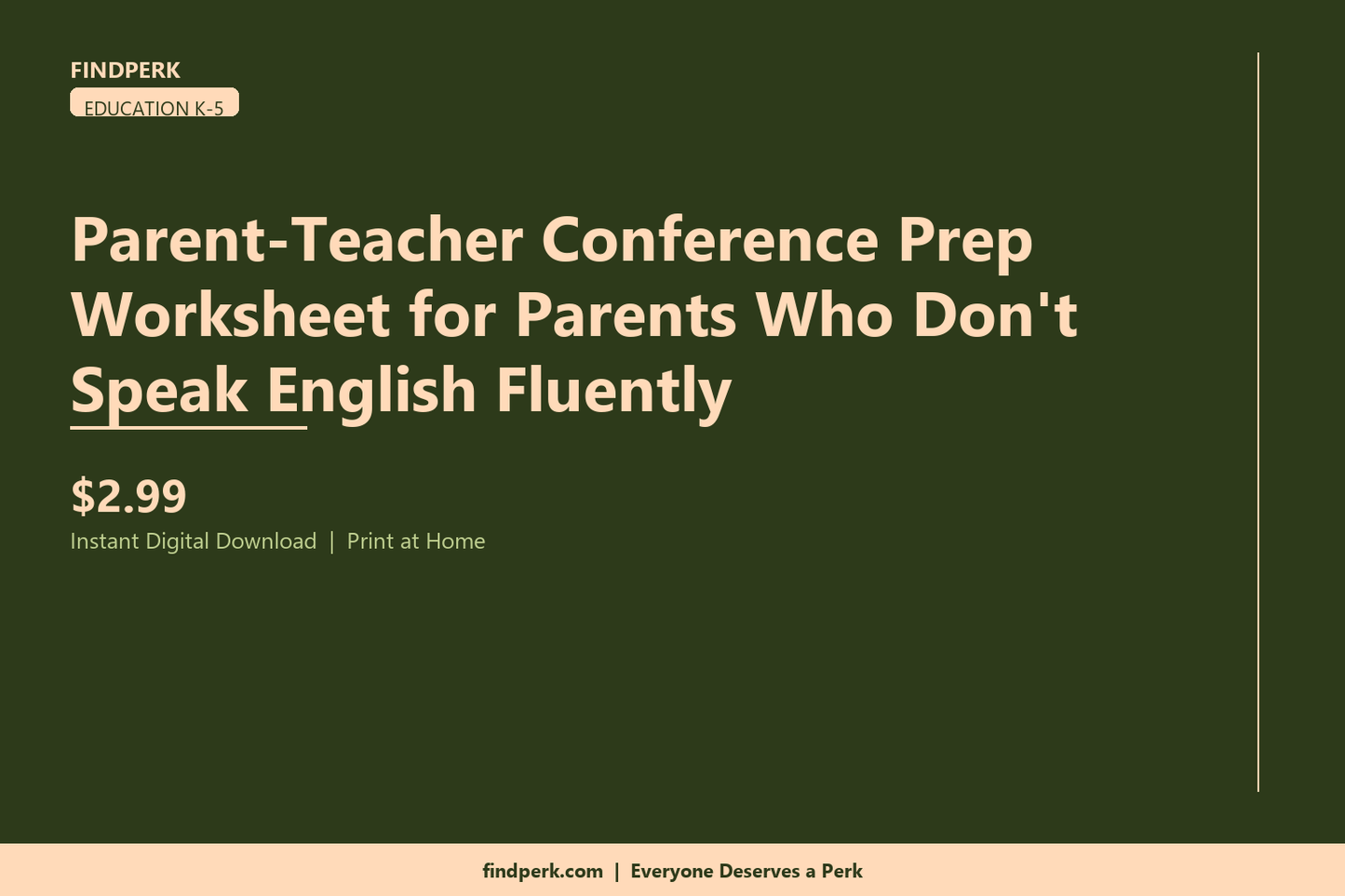 Parent-Teacher Conference Prep Worksheet for Parents Who Don't Speak English Fluently