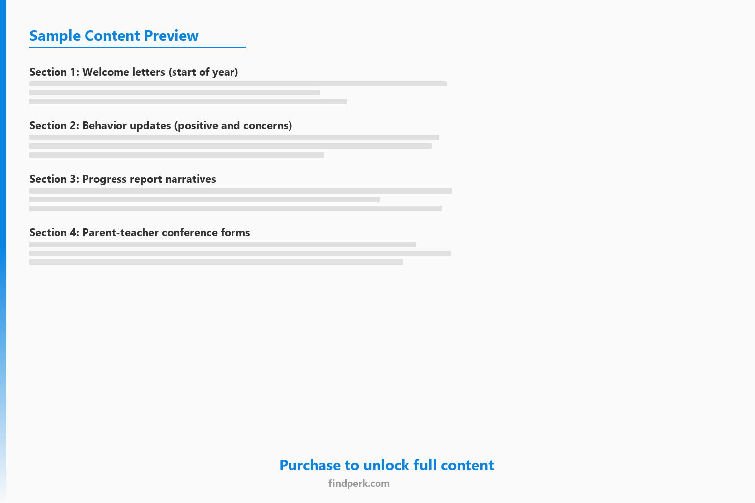 Parent Communication Templates for Teachers - Emails, Letters & Conference Forms - Content Preview