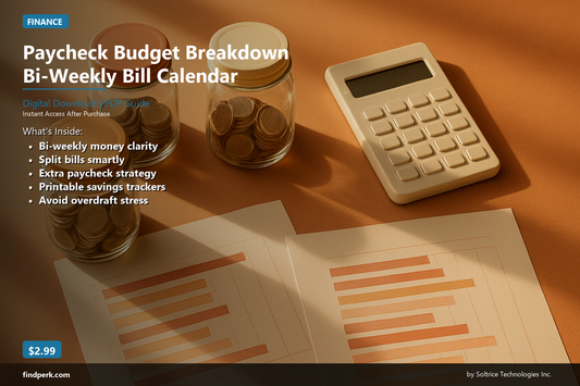 Paycheck Budget Breakdown Bi-Weekly Bill Calendar