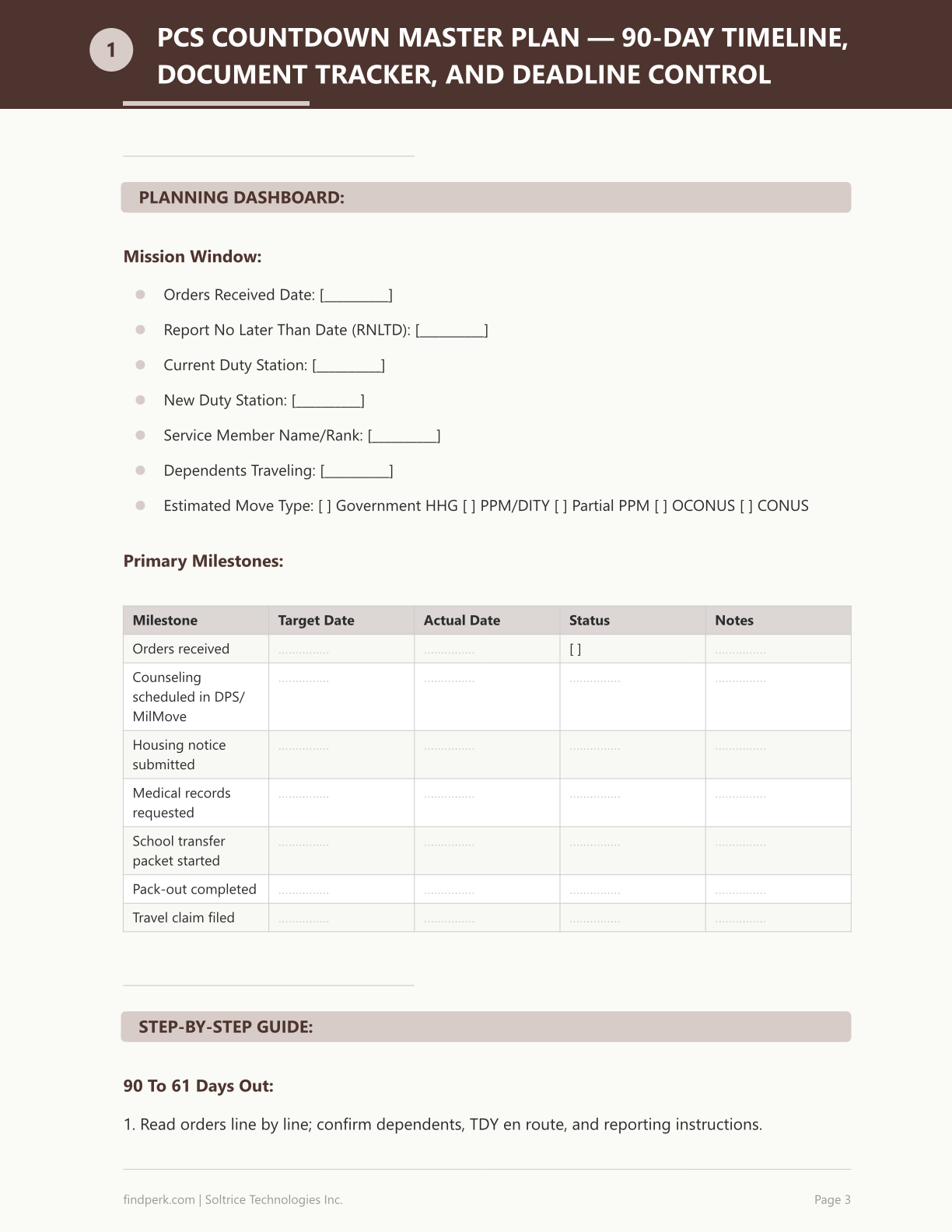 PCS Moving Checklist Military Relocation Planner - Complete Station Change Guide