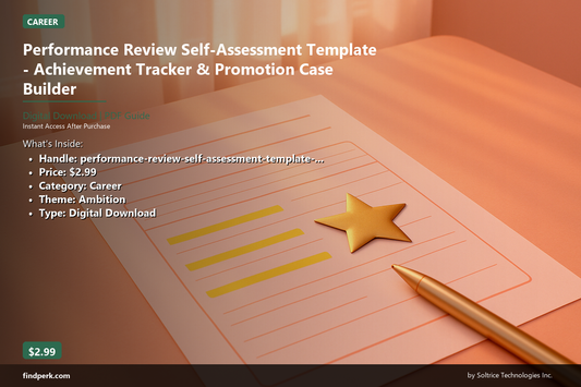 Performance Review Self-Assessment Template - Achievement Tracker & Promotion Case Builder