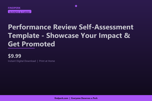Performance Review Self-Assessment Template - Showcase Your Impact & Get Promoted