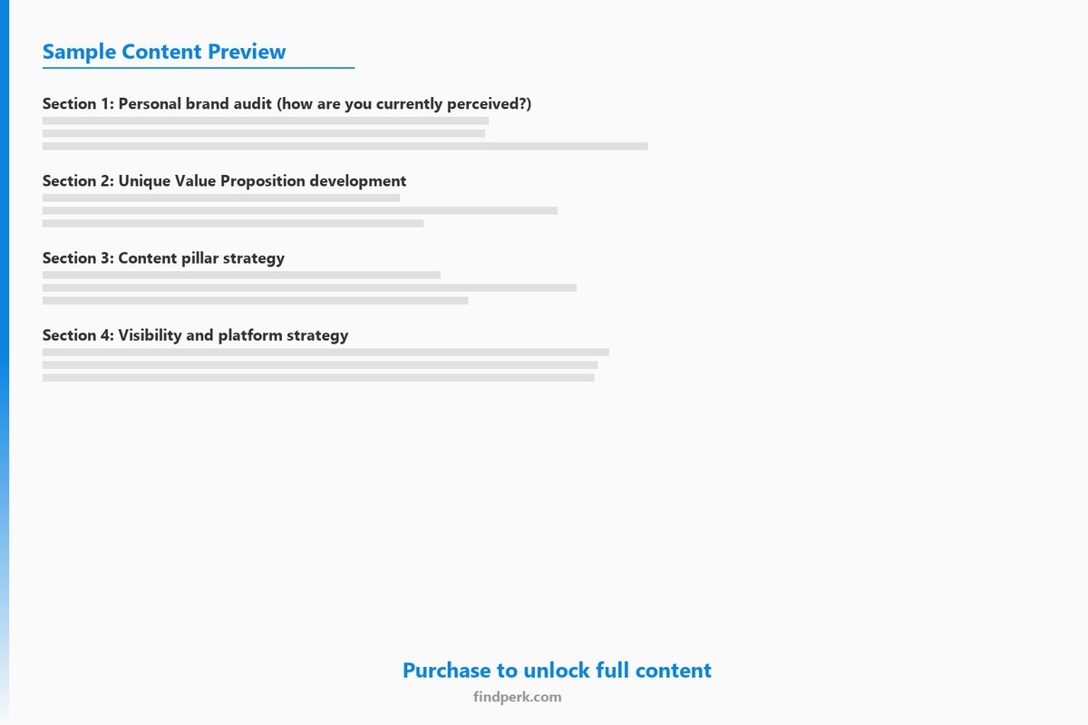 Personal Brand Strategy Workbook - Build Your Professional Reputation - Content Preview