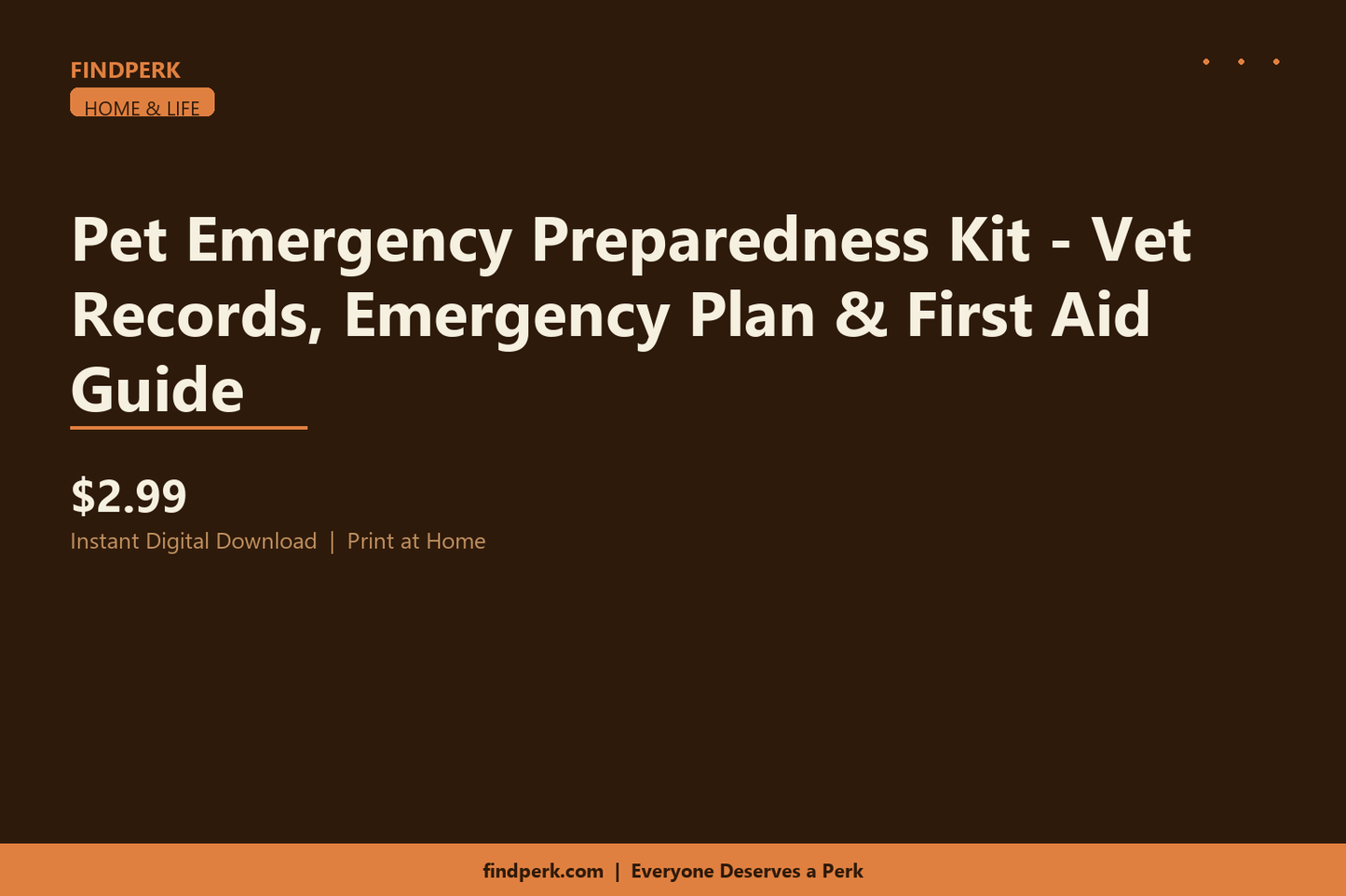 Pet Emergency Preparedness Kit - Vet Records, Emergency Plan & First Aid Guide
