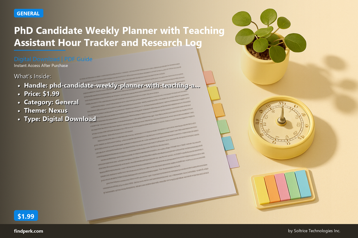 PhD Candidate Weekly Planner with Teaching Assistant Hour Tracker and Research Log