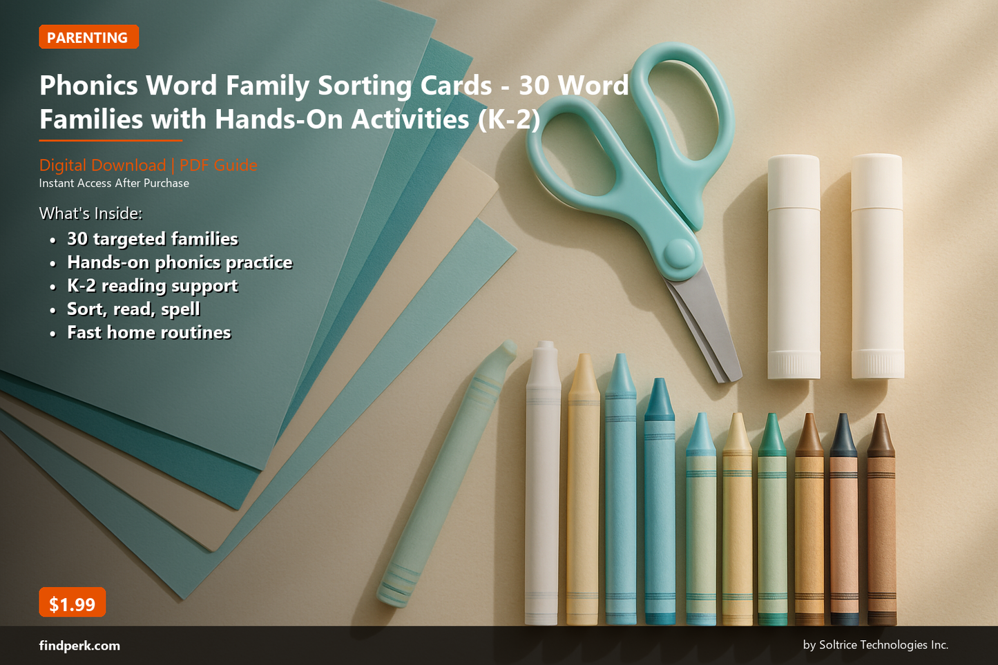 Phonics Word Family Sorting Cards - 30 Word Families with Hands-On Activities (K-2)