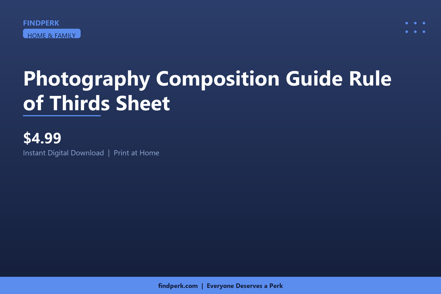 Photography Composition Guide Rule of Thirds Sheet