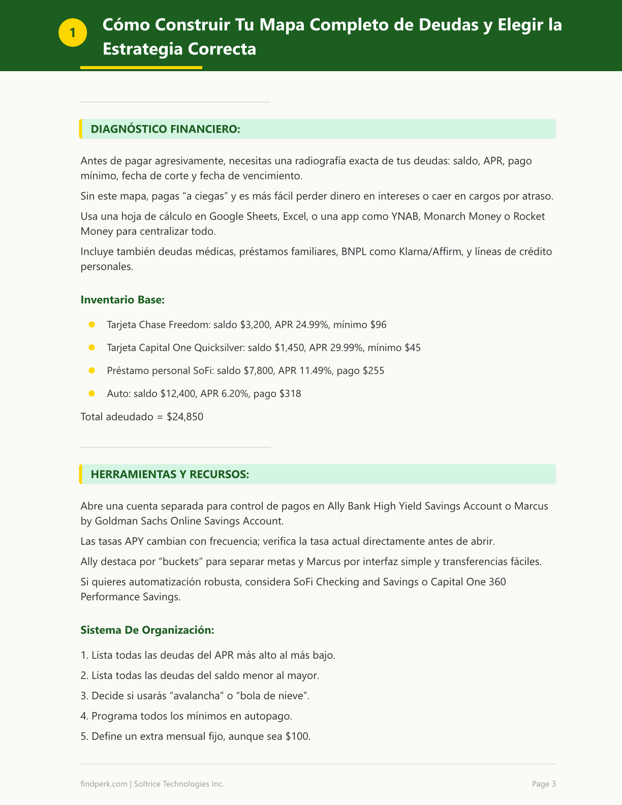 Planificador de Estrategia para Pagar Deudas (Debt Payoff Strategy Planner)