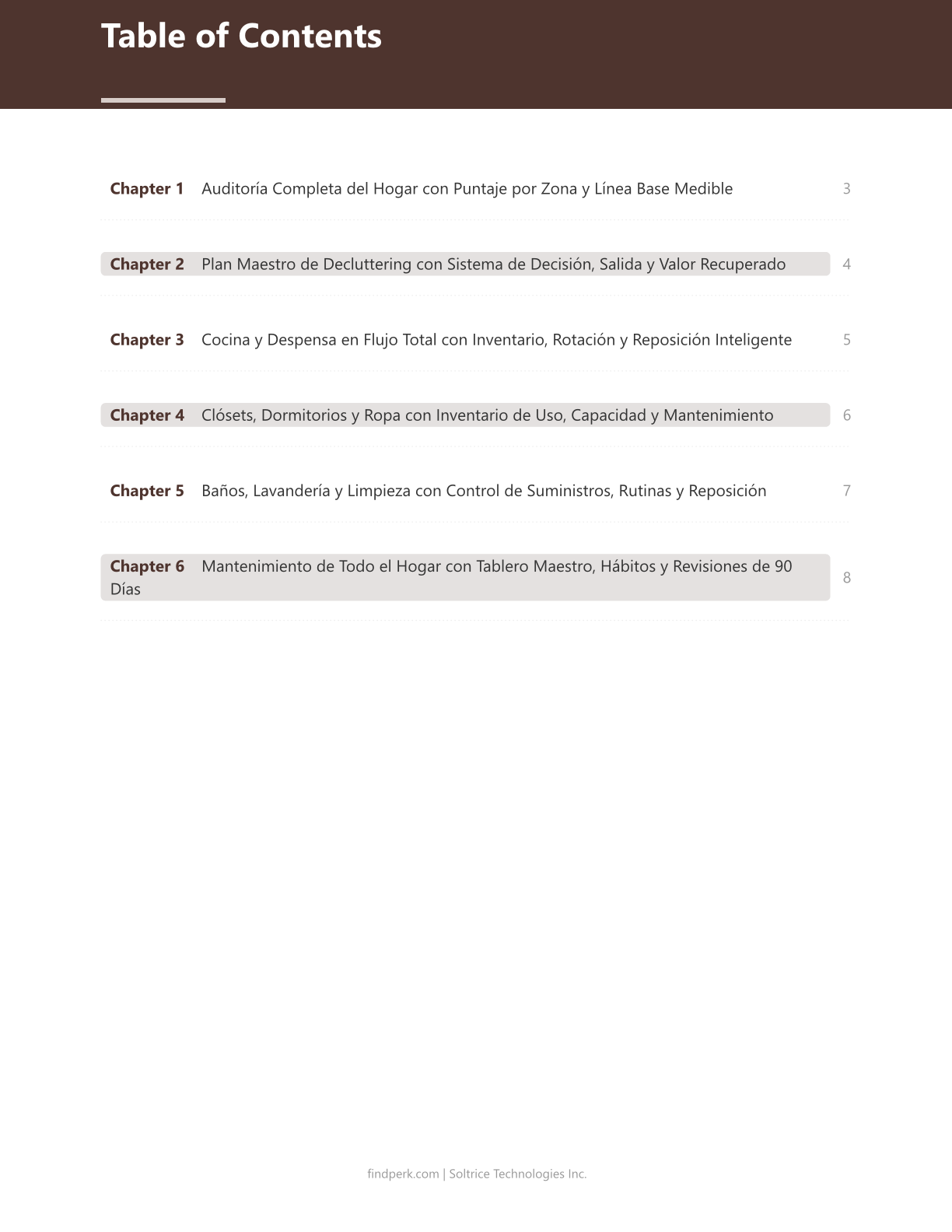Planificador de Organizacion del Hogar (Home Organization Planner)