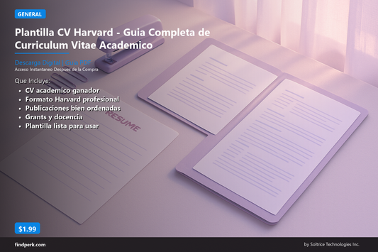 Plantilla CV Harvard - Guia Completa de Curriculum Vitae Academico