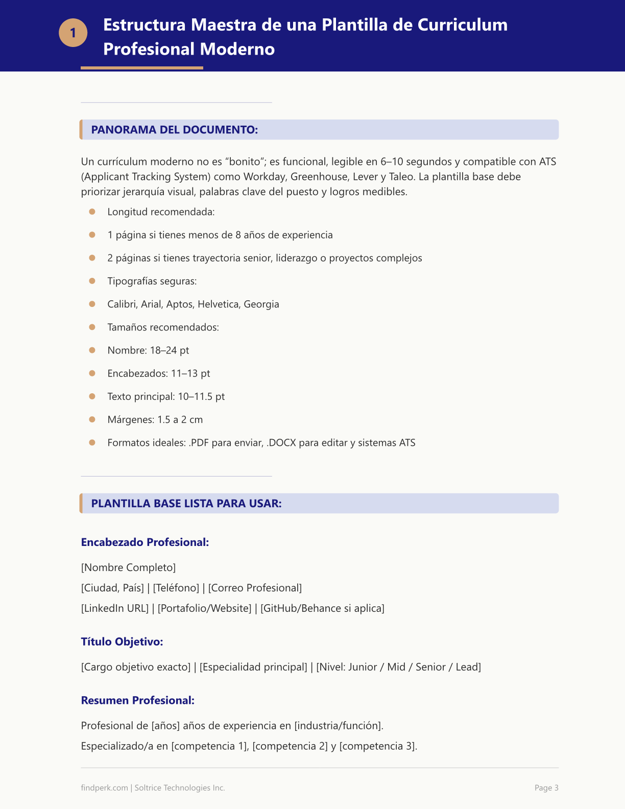 Plantilla de Curriculum - Profesional Moderno (Modern Professional Resume Template)