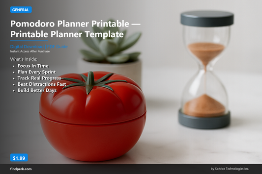 Pomodoro Planner Printable — Printable Planner Template