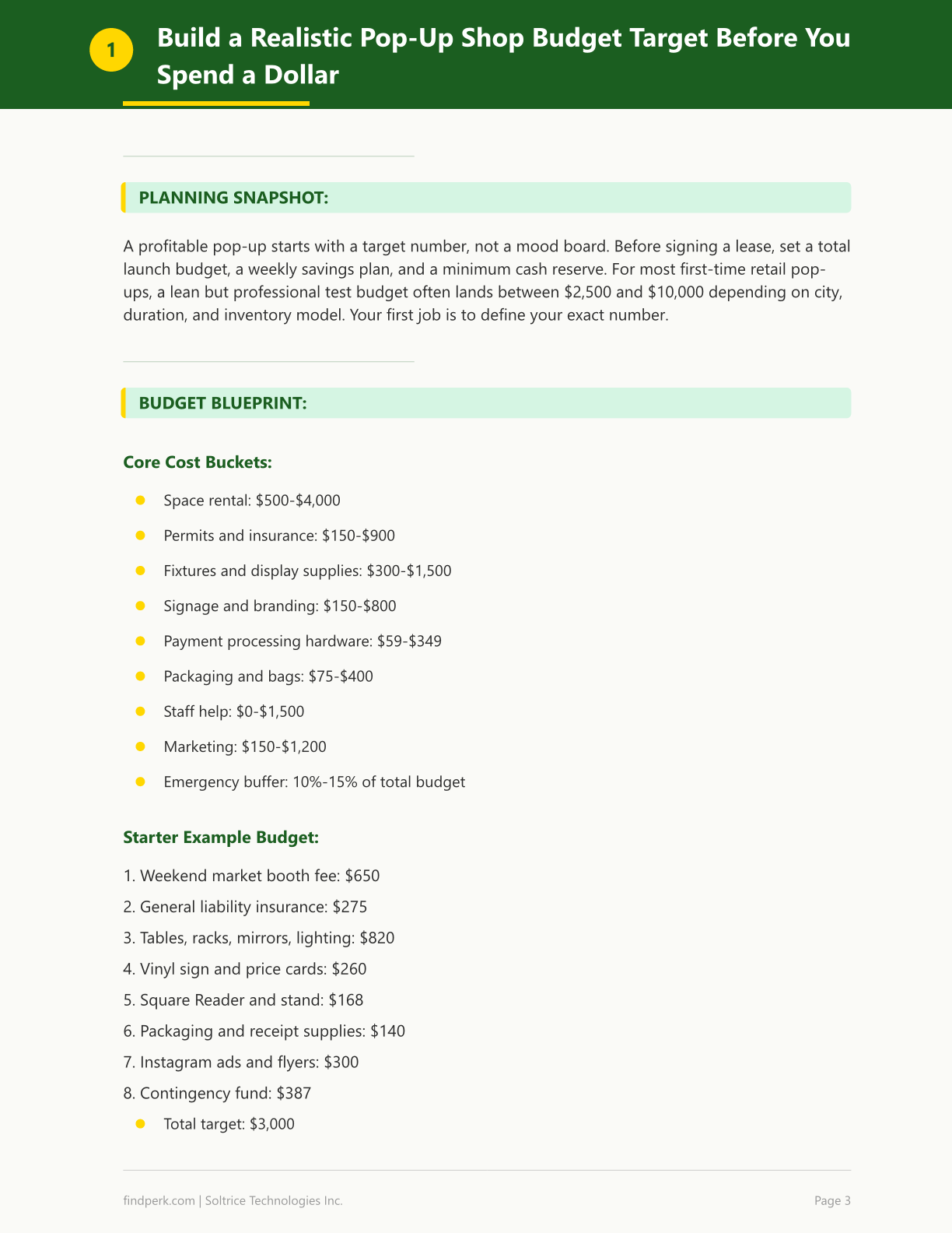 Pop-Up Shop Planning Checklist Budget and Layout