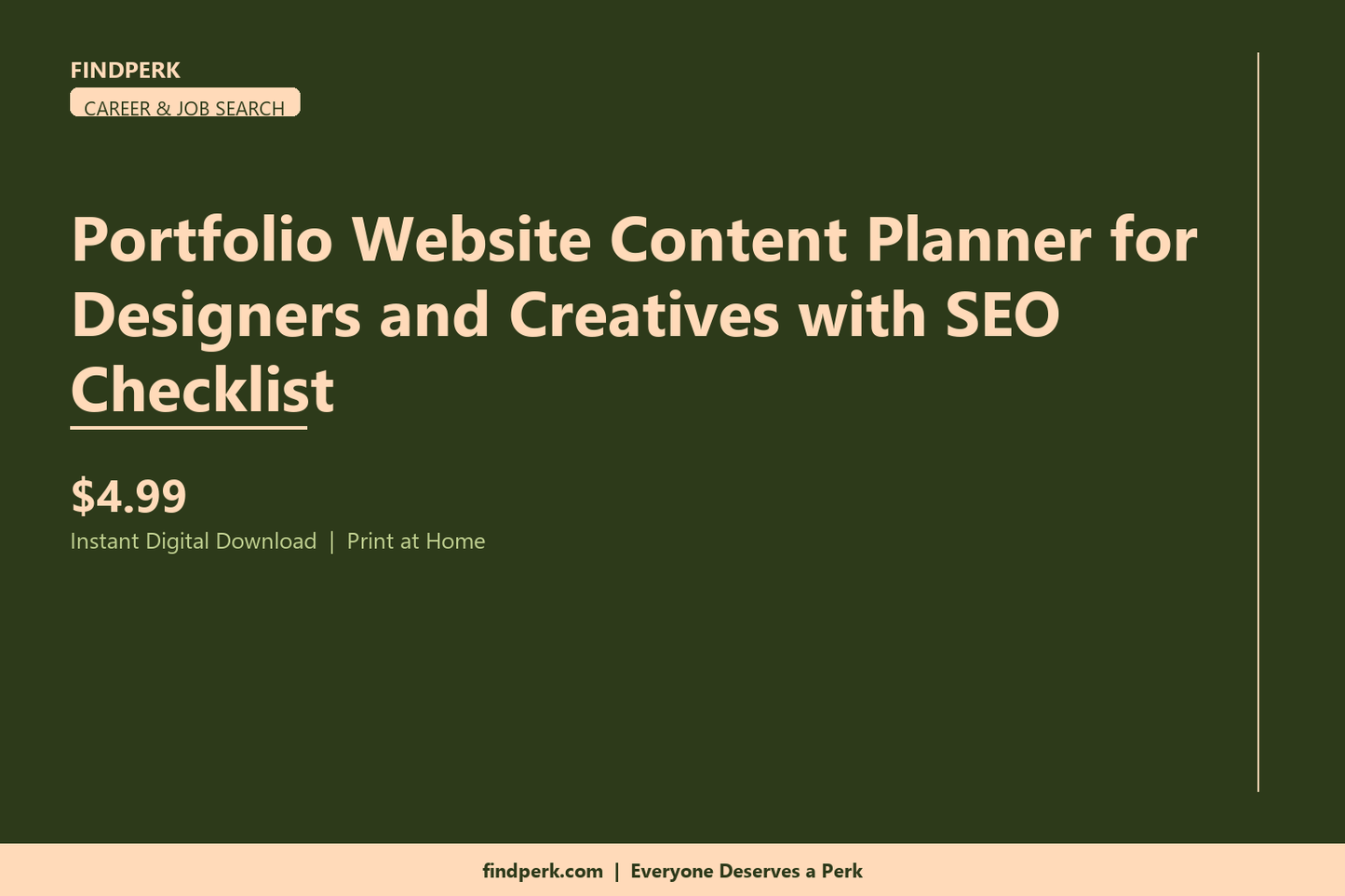 Portfolio Website Content Planner for Designers and Creatives with SEO Checklist