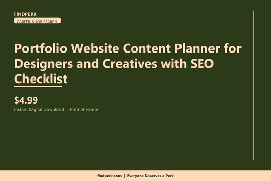 Portfolio Website Content Planner for Designers and Creatives with SEO Checklist