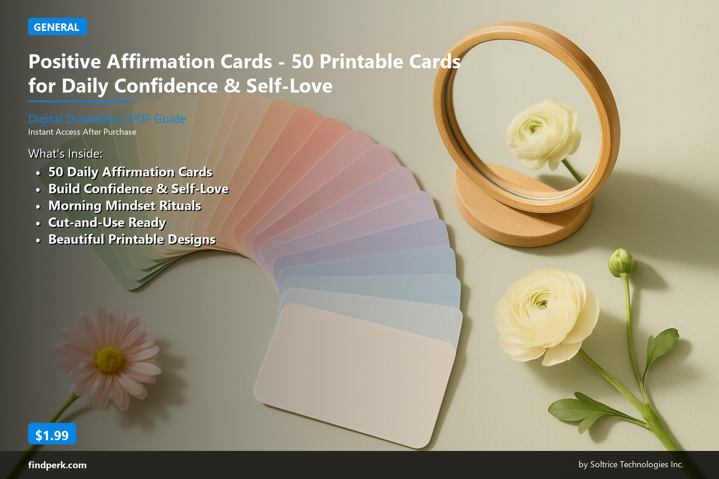 Positive Affirmation Cards - 50 Printable Cards for Daily Confidence & Self-Love