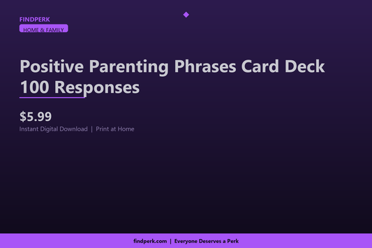 Positive Parenting Phrases Card Deck 100 Responses