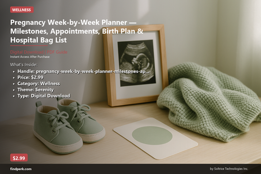 Pregnancy Week-by-Week Planner — Milestones, Appointments, Birth Plan & Hospital Bag List