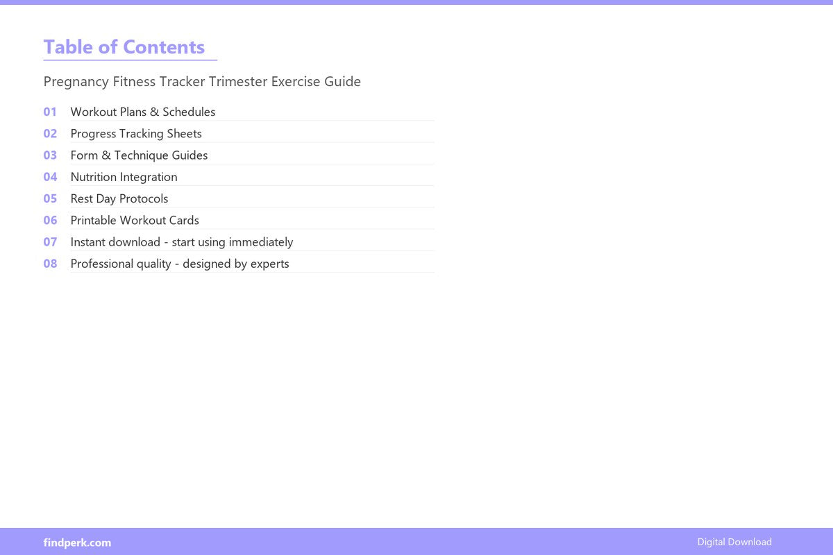 Pregnancy Fitness Tracker Trimester Exercise Guide - Table of Contents