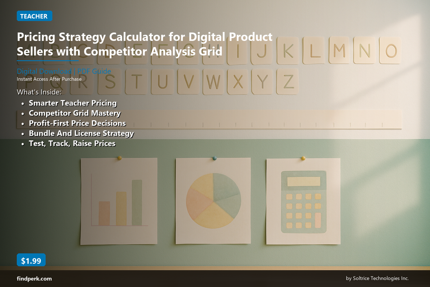 Pricing Strategy Calculator for Digital Product Sellers with Competitor Analysis Grid