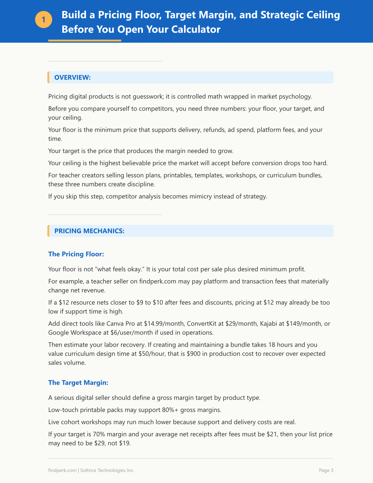Pricing Strategy Calculator for Digital Product Sellers with Competitor Analysis Grid