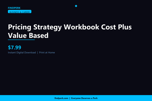 Pricing Strategy Workbook Cost Plus Value Based