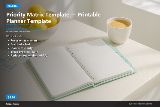Priority Matrix Template — Printable Planner Template