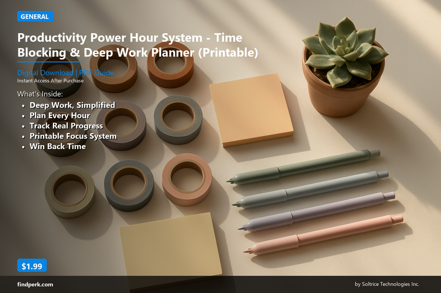 Productivity Power Hour System - Time Blocking & Deep Work Planner (Printable)