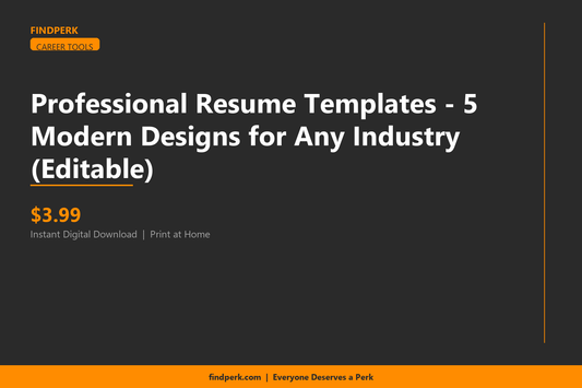 Professional Resume Templates - 5 Modern Designs for Any Industry (Editable)