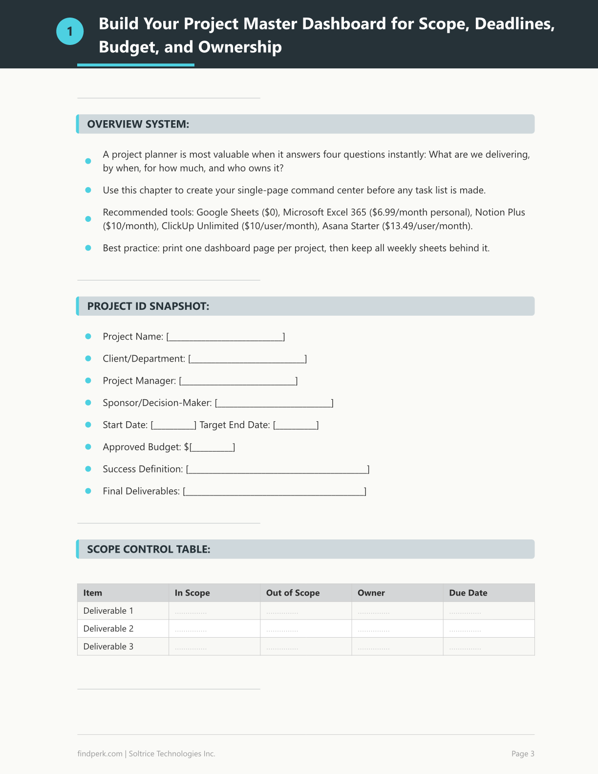 Project Planner Printable — Printable Planner Template