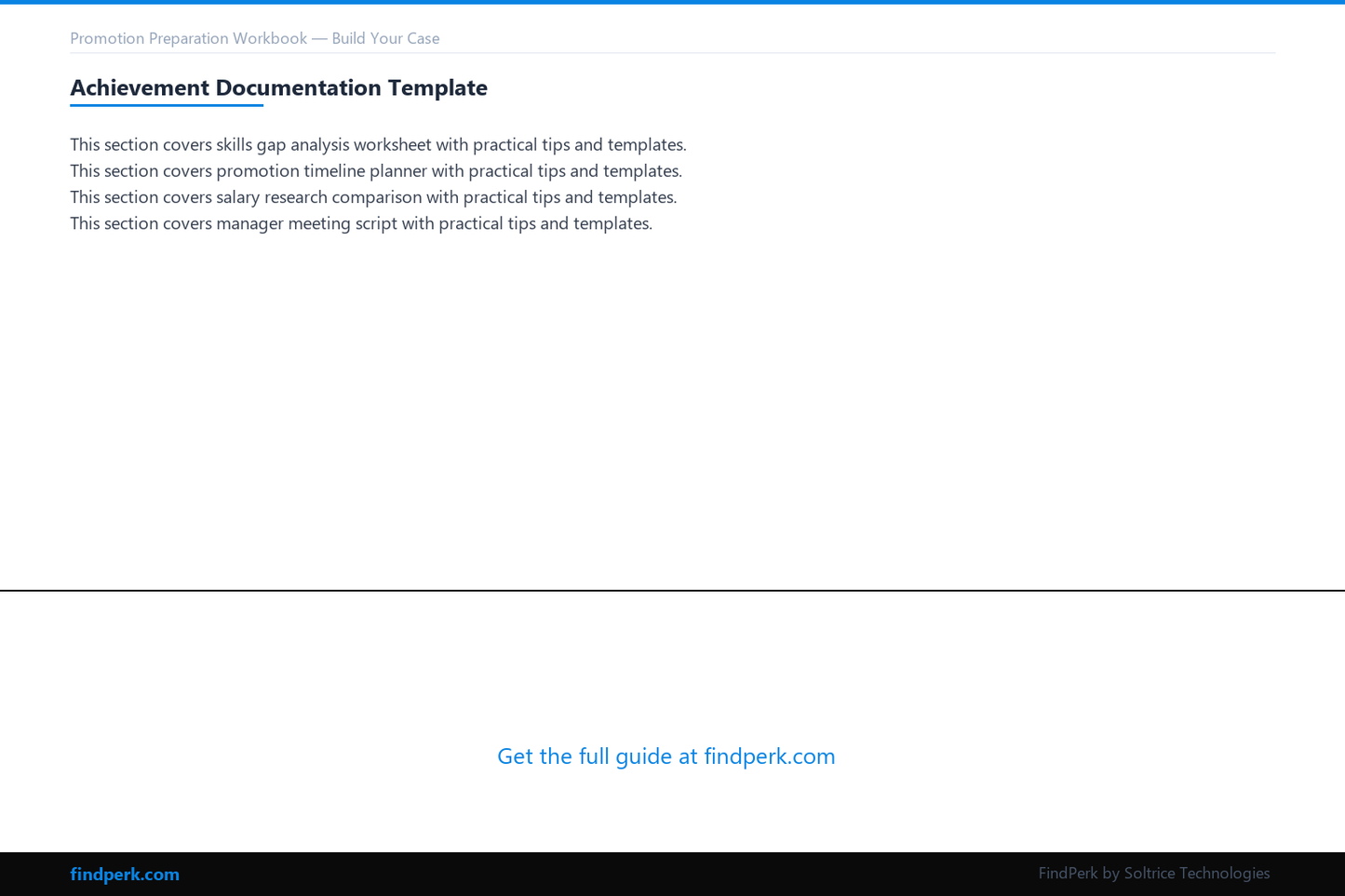 Promotion Preparation Workbook — Build Your Case