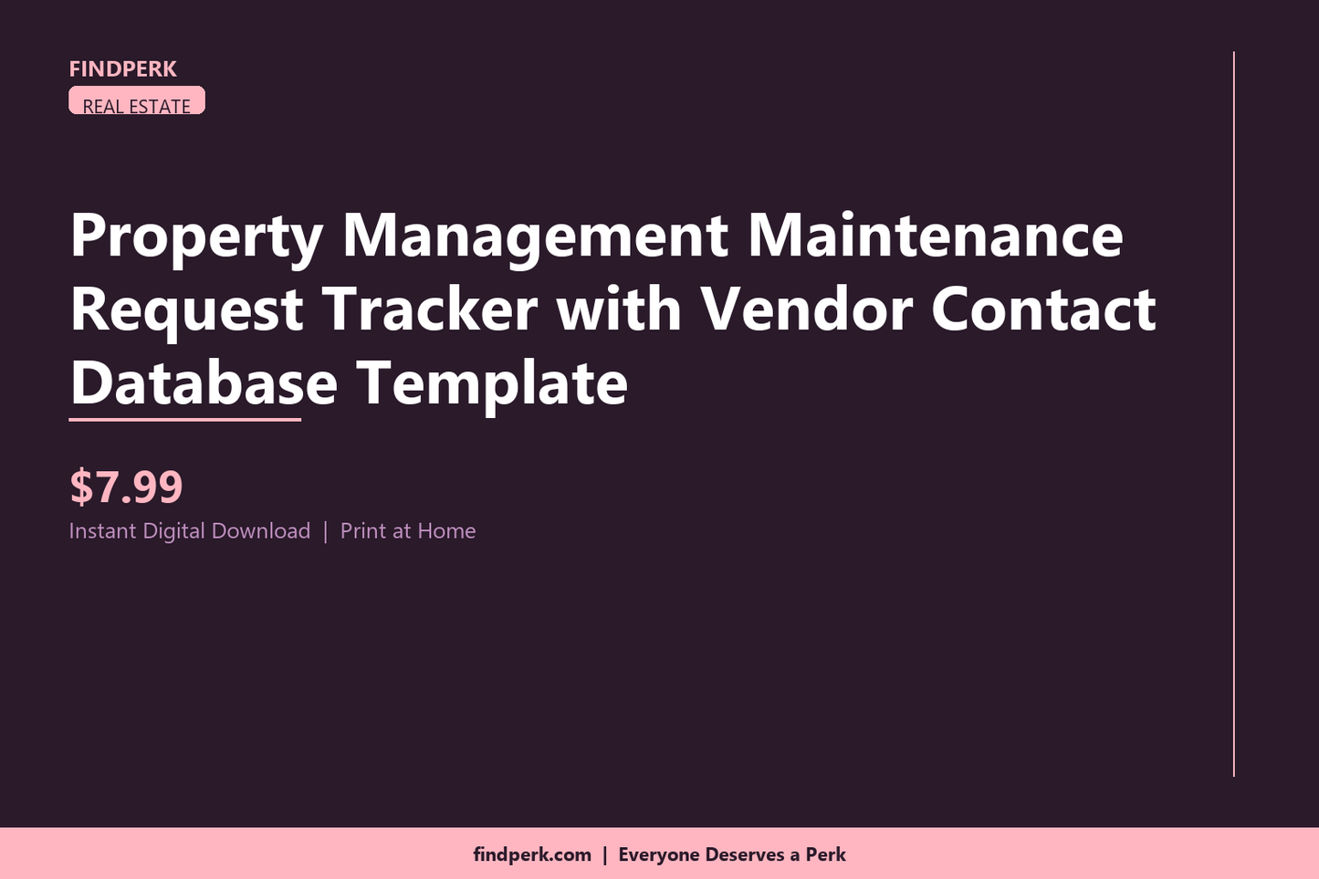 Property Management Maintenance Request Tracker with Vendor Contact Database Template