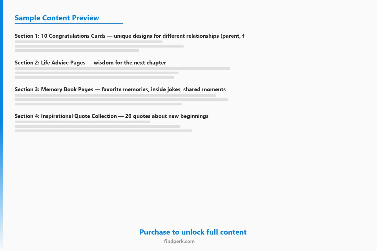 Proud of You - Graduation Encouragement Bundle (Cards, Advice & Memory Pages) - Content Preview