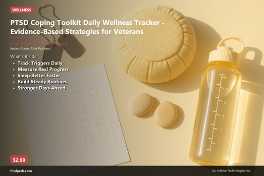 PTSD Coping Toolkit Daily Wellness Tracker - Evidence-Based Strategies for Veterans