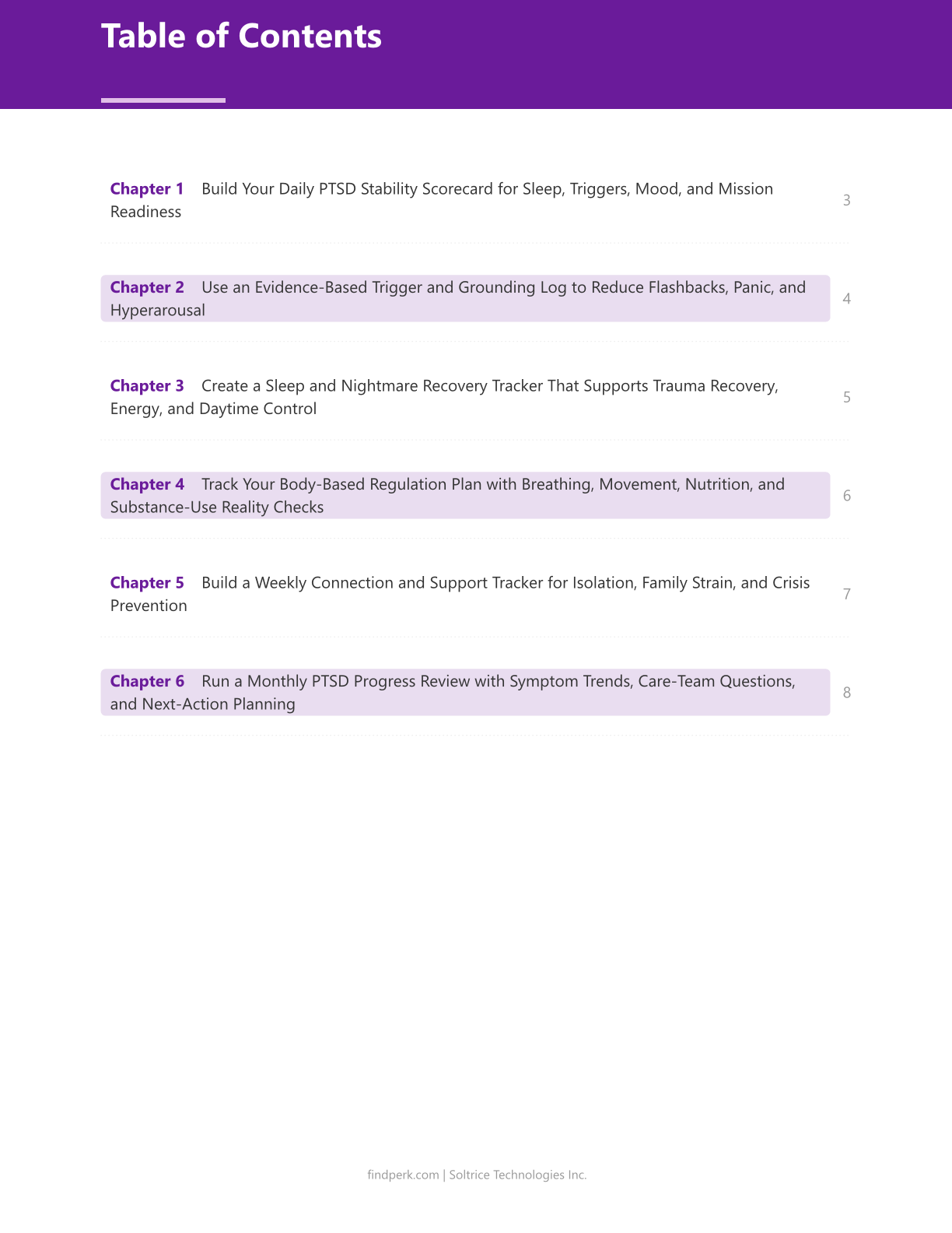 PTSD Coping Toolkit Daily Wellness Tracker - Evidence-Based Strategies for Veterans