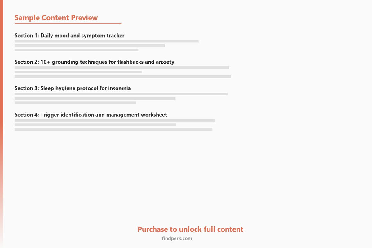 PTSD Coping Toolkit Daily Wellness Tracker - Evidence-Based Strategies for Veterans - Content Preview