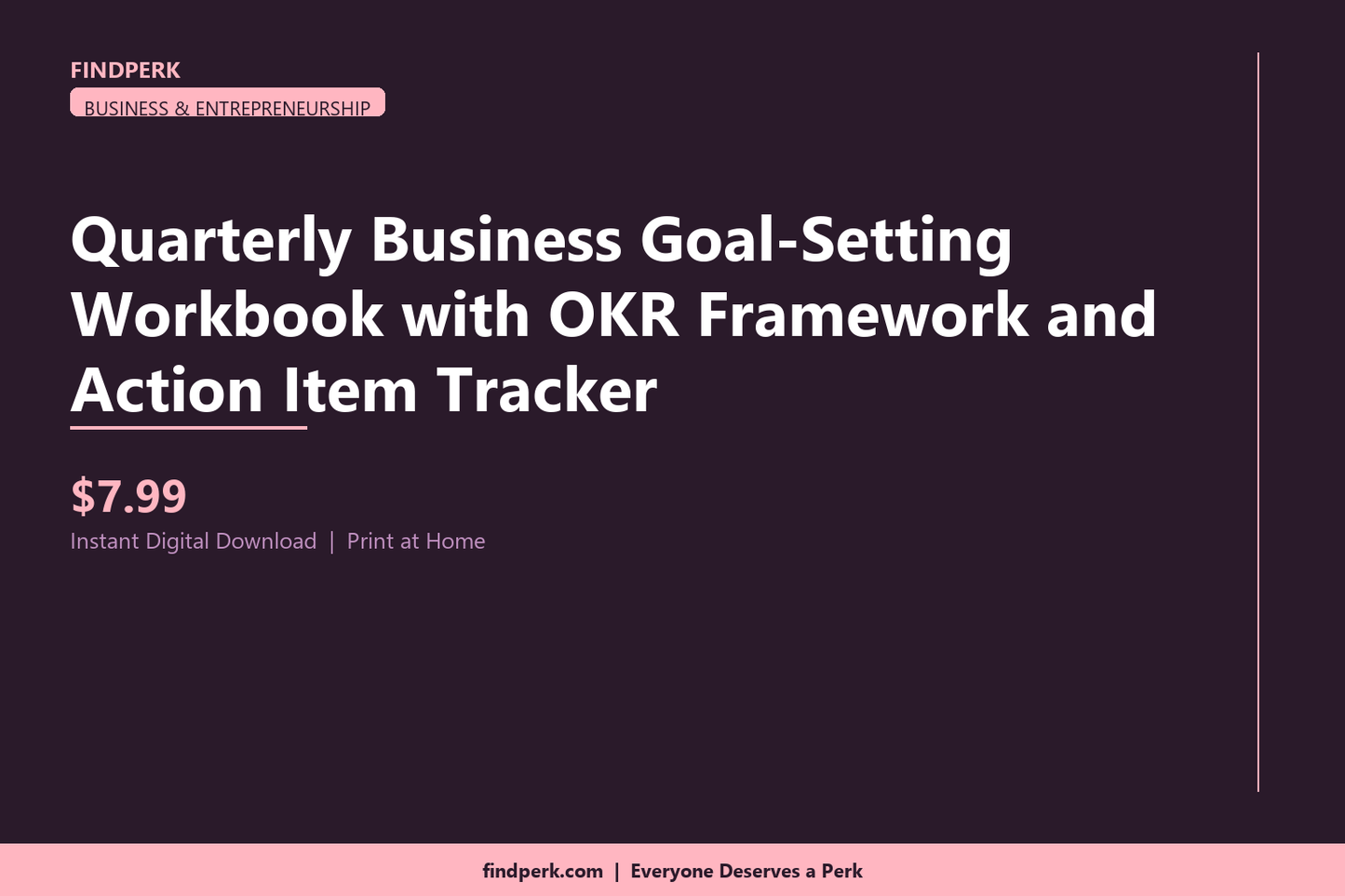 Quarterly Business Goal-Setting Workbook with OKR Framework and Action Item Tracker