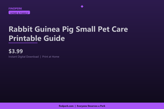 Rabbit Guinea Pig Small Pet Care Printable Guide