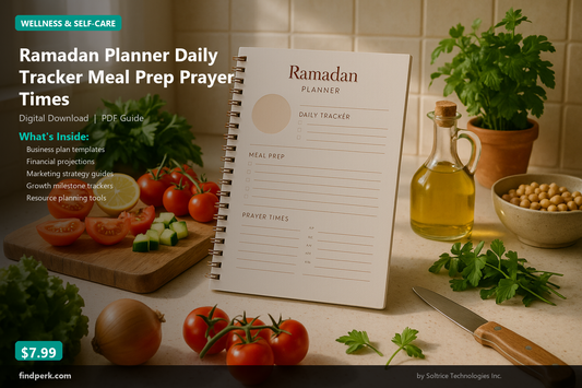Ramadan Planner Daily Tracker Meal Prep Prayer Times