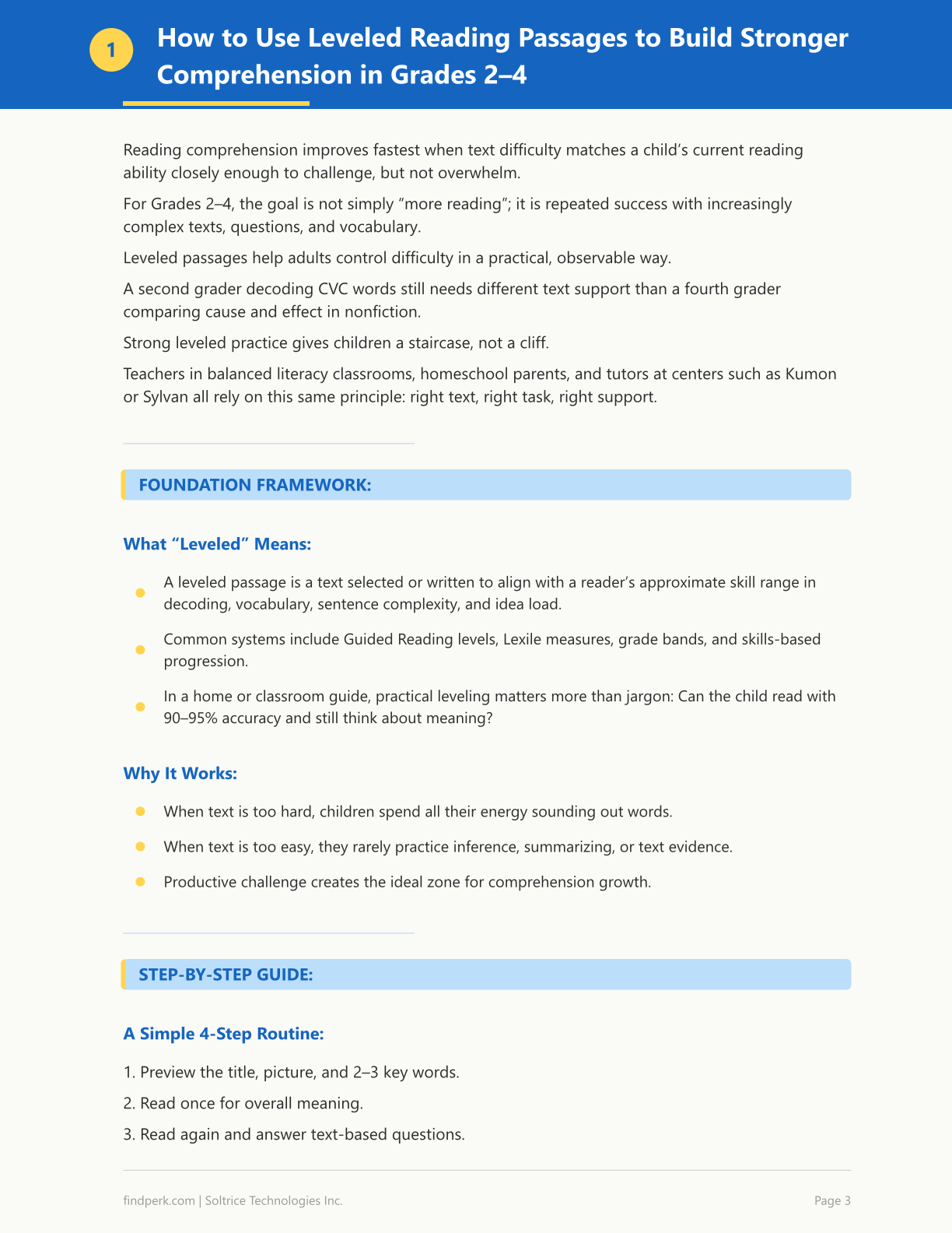 Reading Comprehension Passages - 30 Leveled Texts with Questions (Grades 2-4)
