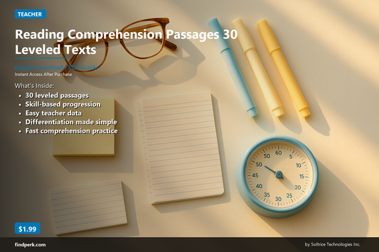 Reading Comprehension Passages 30 Leveled Texts