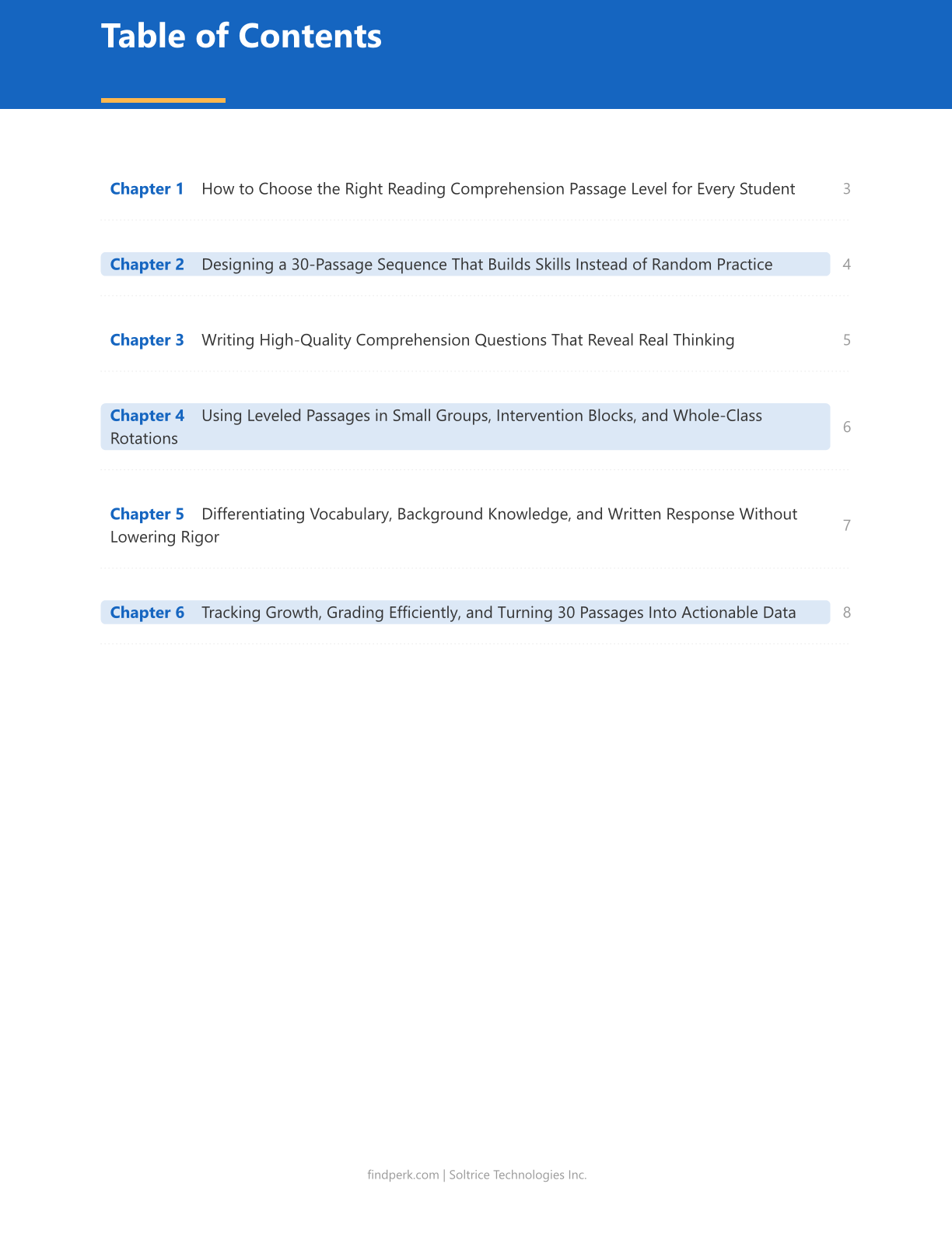 Reading Comprehension Passages 30 Leveled Texts